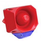 Cooper Fulleon 7092264FUL-0141X Asserta Midi Sounder Beacon - 9-60Vdc – Red Body – Blue Lens